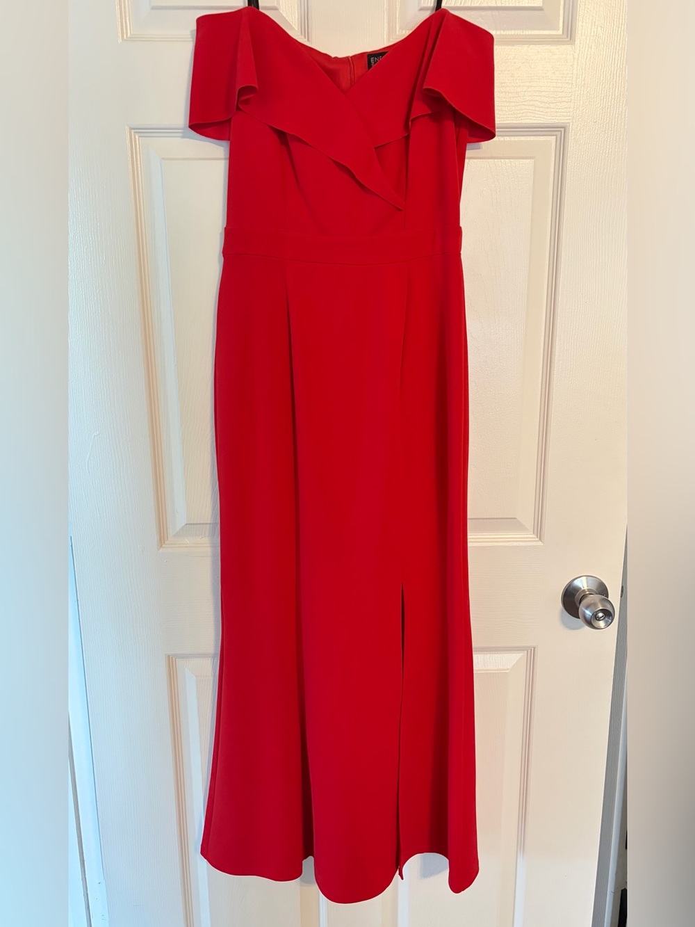 New! Enfocus Studio Red Off-Shoulder Maxi Gown. Never worn!